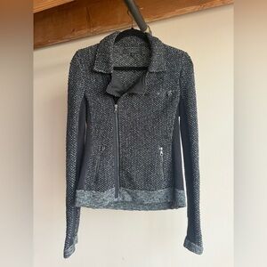 Rag & Bone Black Tweed Knit Zip Jacket Size M